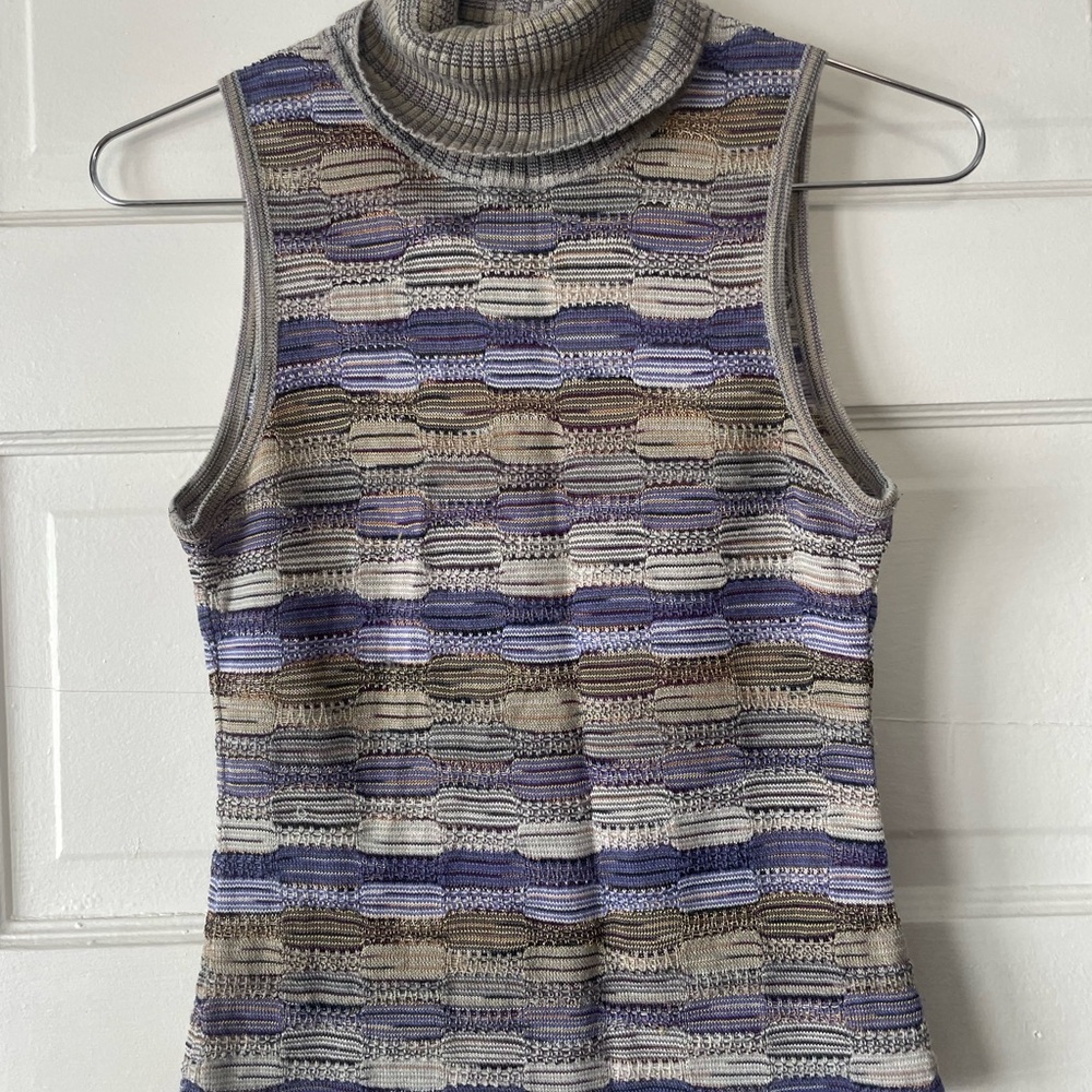 Missoni Multicolor Sleeveless Turtleneck Sweater